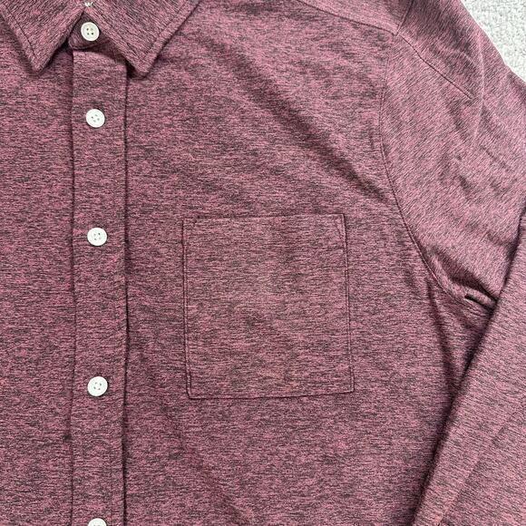 Rhone WFH Shirt Mens Medium Maroon Burgundy Long Sleeve Stretch Button Up Pocket - Picture 4 of 12